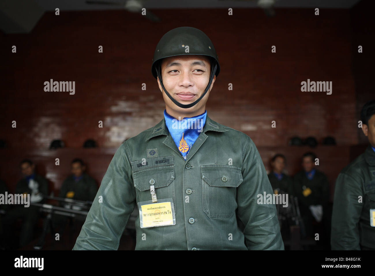 Tempio thailandese guard Foto Stock