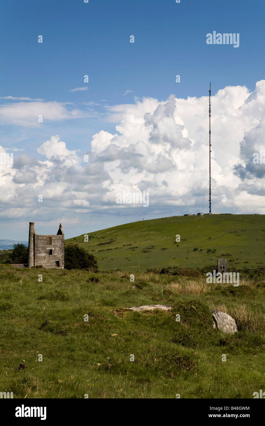 Caradon hill e il trasmettitore Bodmin Moor Cornovaglia Foto Stock
