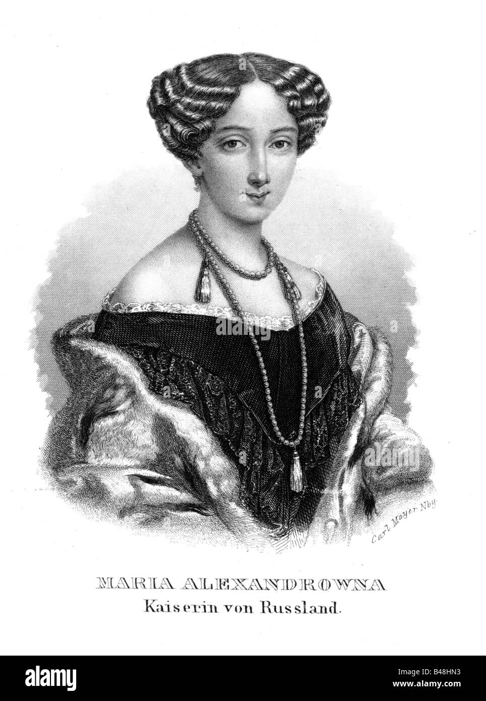 Maria Alexandrovna, 8.8.1824 - 3.6.1880, imperatrice di Russia 18.2.1855 - 3.6.1880, ritratto, acciaio, incisione del XIX secolo , artista del diritto d'autore non deve essere cancellata Foto Stock
