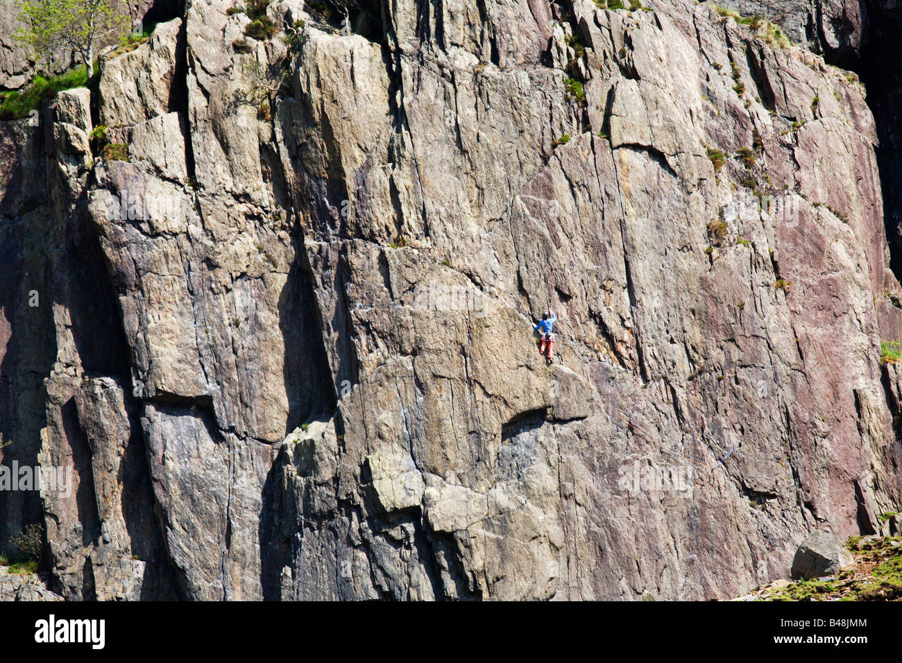 Scalatore di pass di Llanberis Snowdonia nel Galles Foto Stock