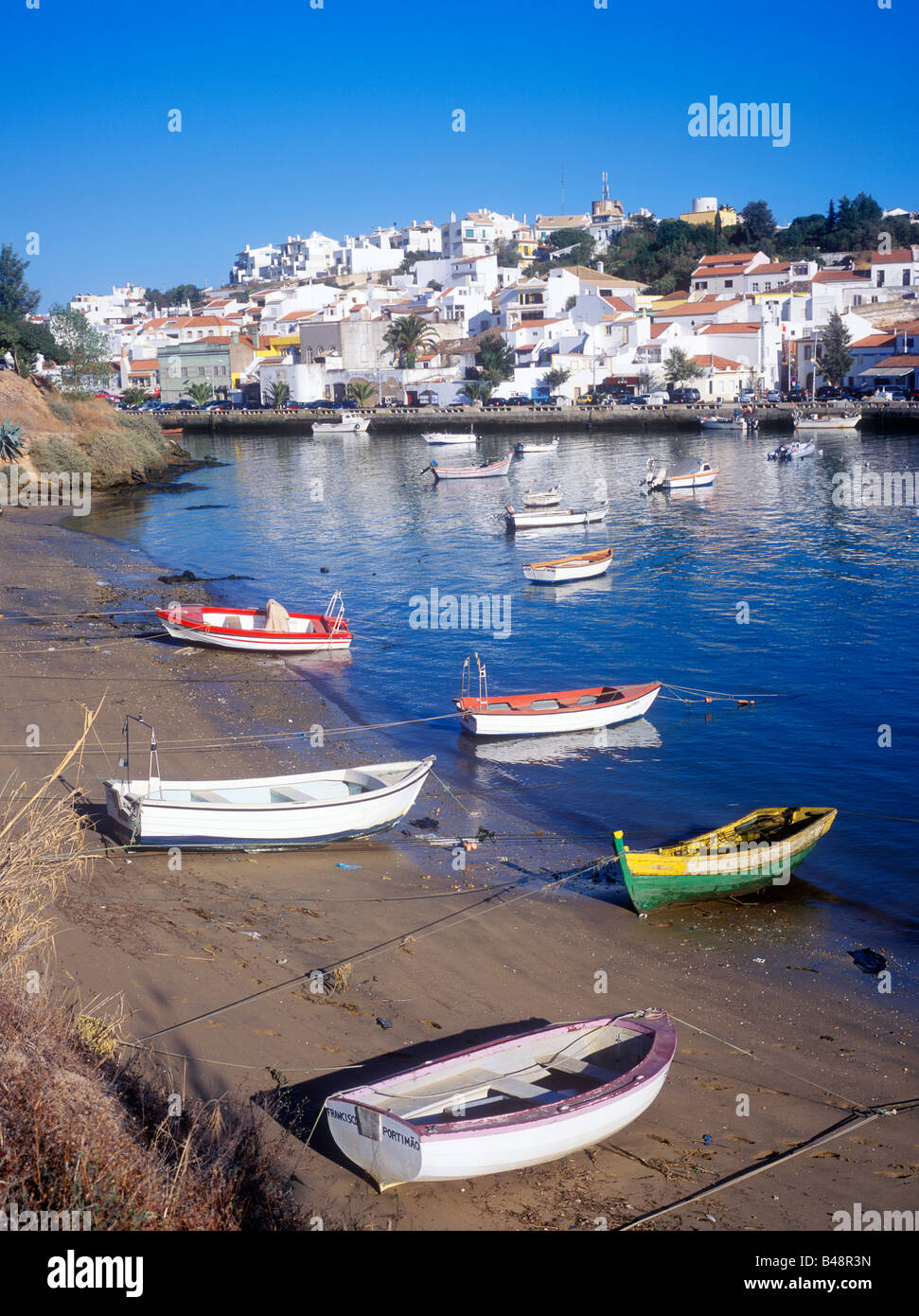 Porto di Ferragudo, Algarve, PORTOGALLO Foto Stock