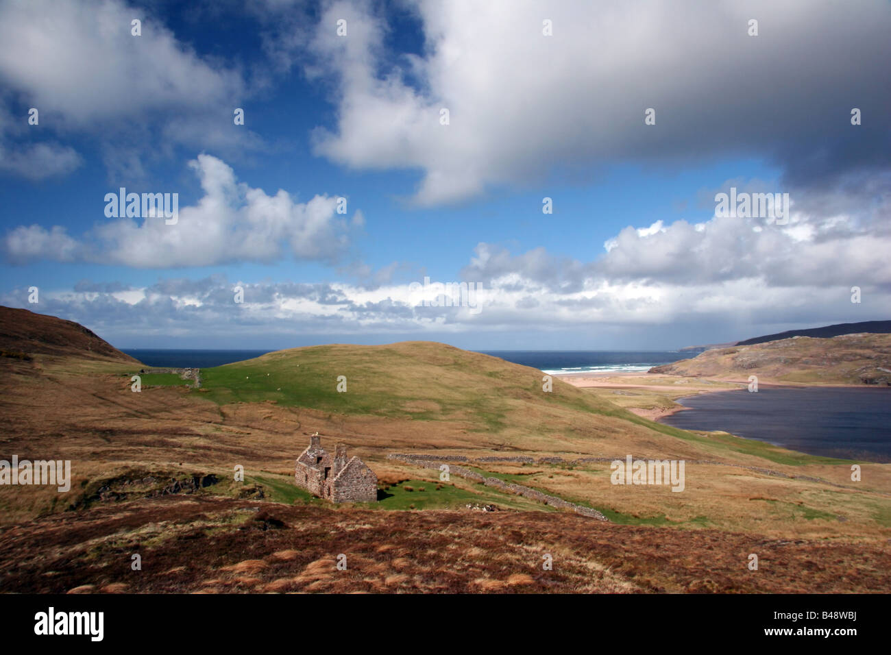 Sandwood Cottage sul Cape Wrath Trail Foto Stock