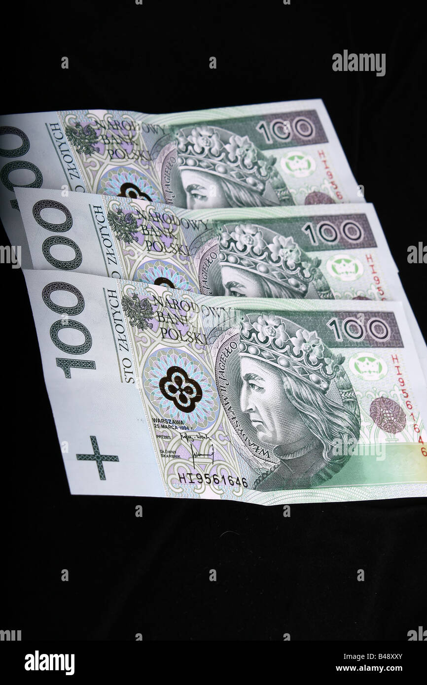 Valuta polacca Foto Stock
