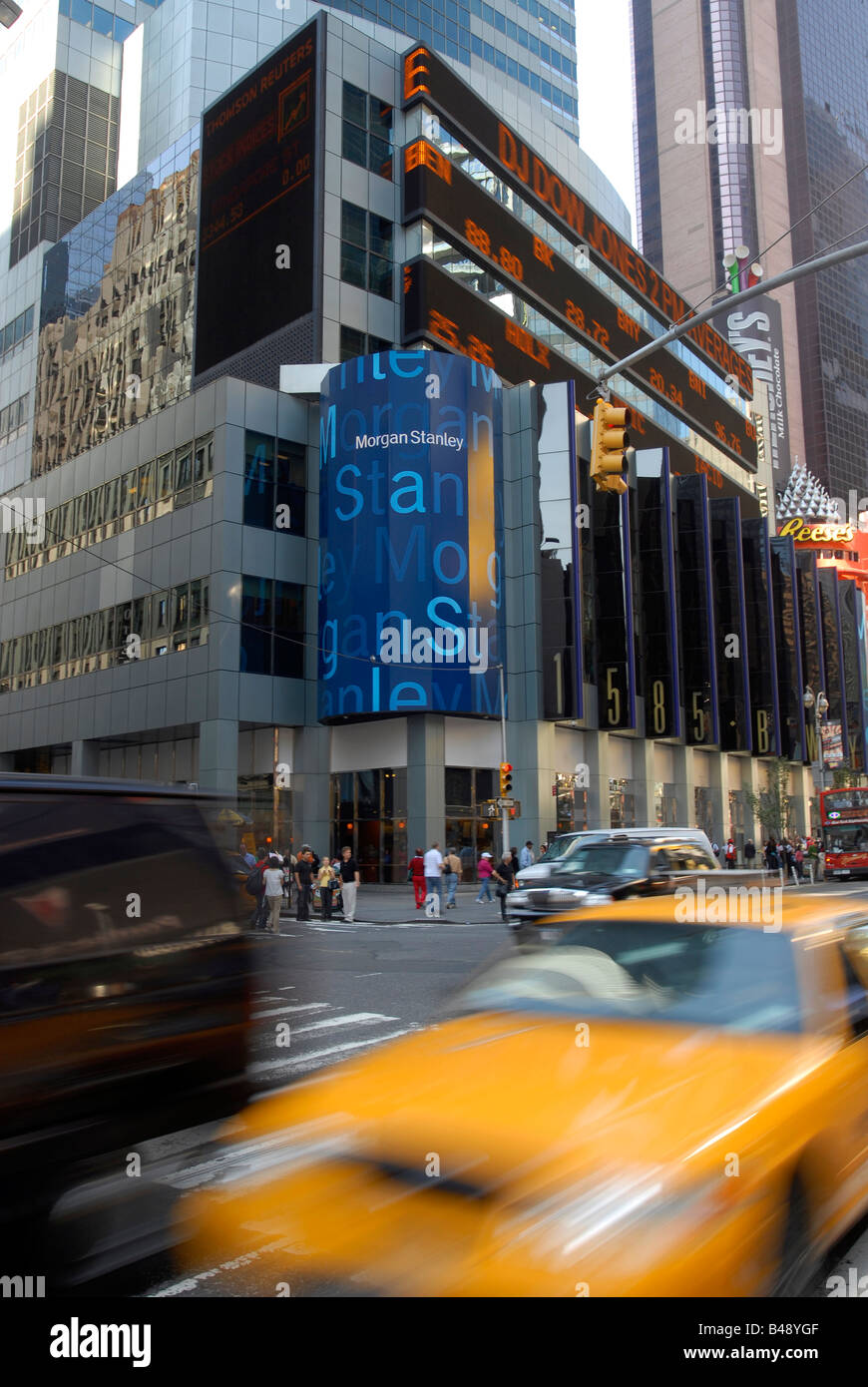 Morgan Stanley sede in Times Square a New York Foto Stock