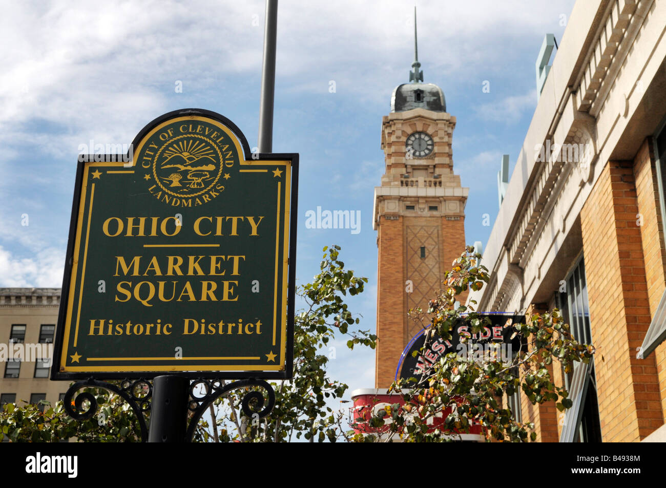 Lato ovest del mercato città Ohio Cleveland OHIO USA Foto Stock