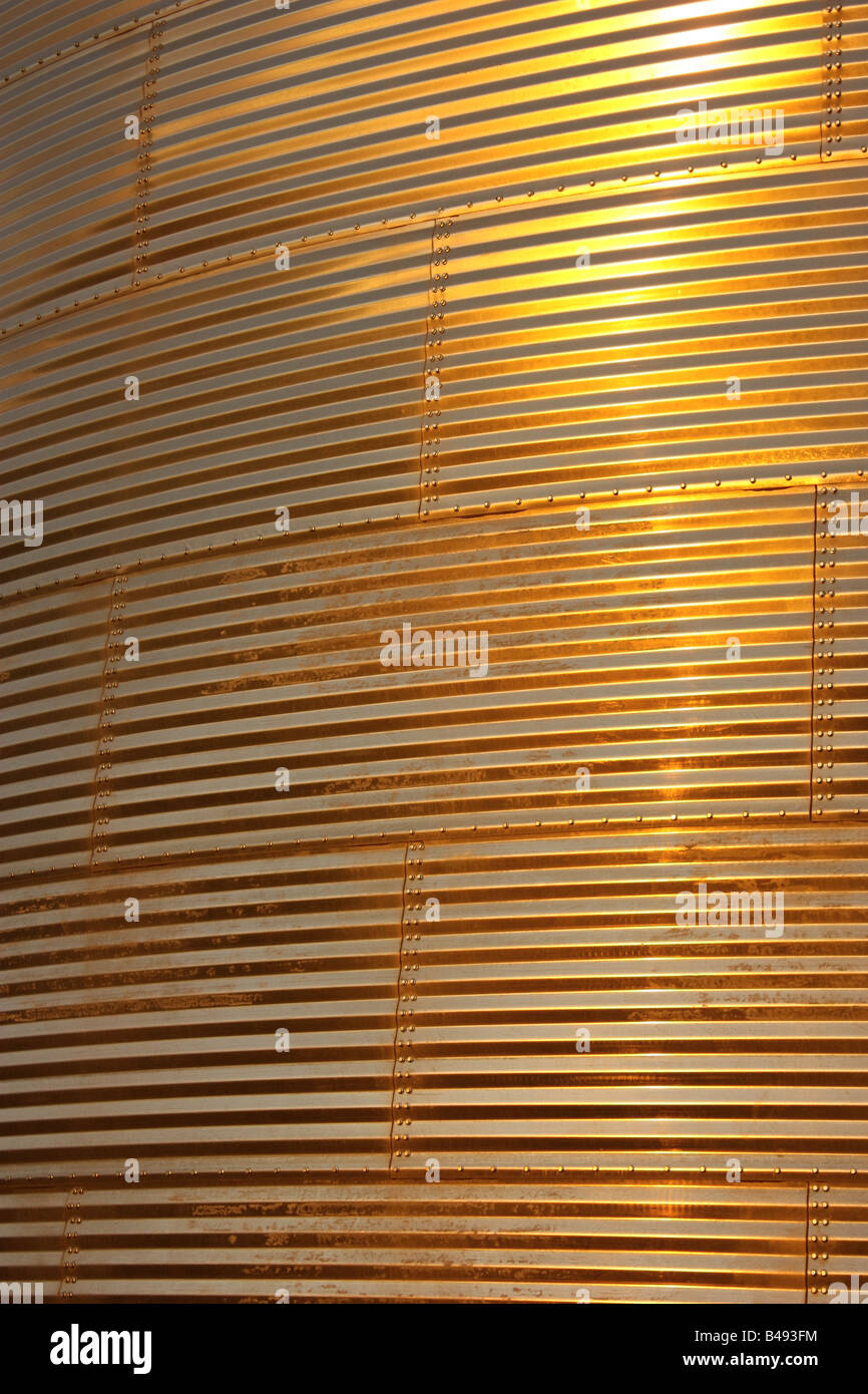 Un grande silo ondulato per grano recieval sulla penisola di Eyre Foto Stock