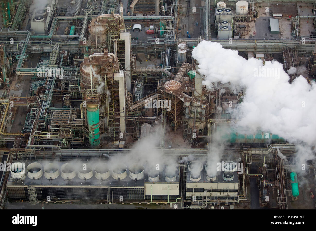 Al di sopra dell'antenna ExxonMobil raffineria di Baton Rouge, Louisiana LA Foto Stock