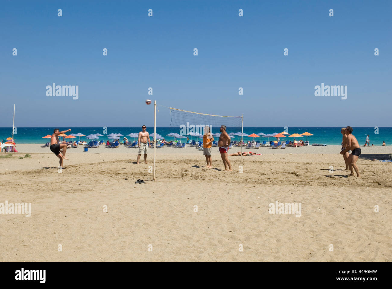 Beach volley Rethymnon Foto Stock