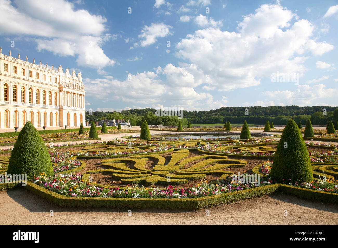 Il Palazzo di Versailles e giardino Foto Stock