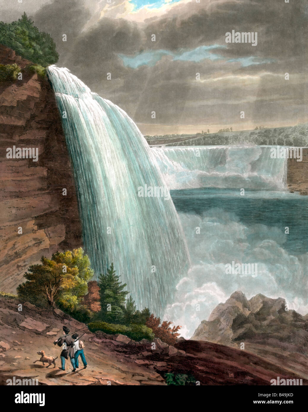 Cascate del Niagara da Goat Island pittura Foto Stock