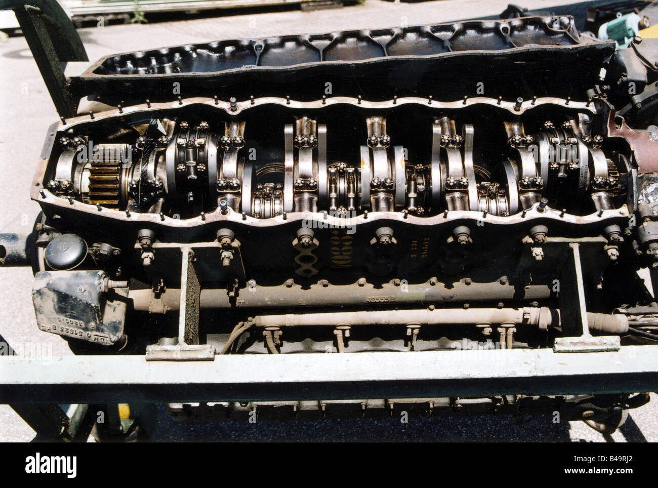 Aviazione, aerei, motori, Junkers Juno 210 D motore per Messerschmitt Bf 109 B & D, Germania, tra il 1940 e il 1945, dettaglio, Foto Stock