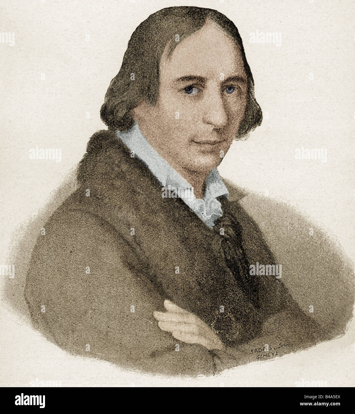 Müller von Friedberg, Karl, 2.2.1755 - 22.7.1836, politico e diplomatico svizzero, ritratto, incisione, circa 1800, successivamente colorato, Foto Stock