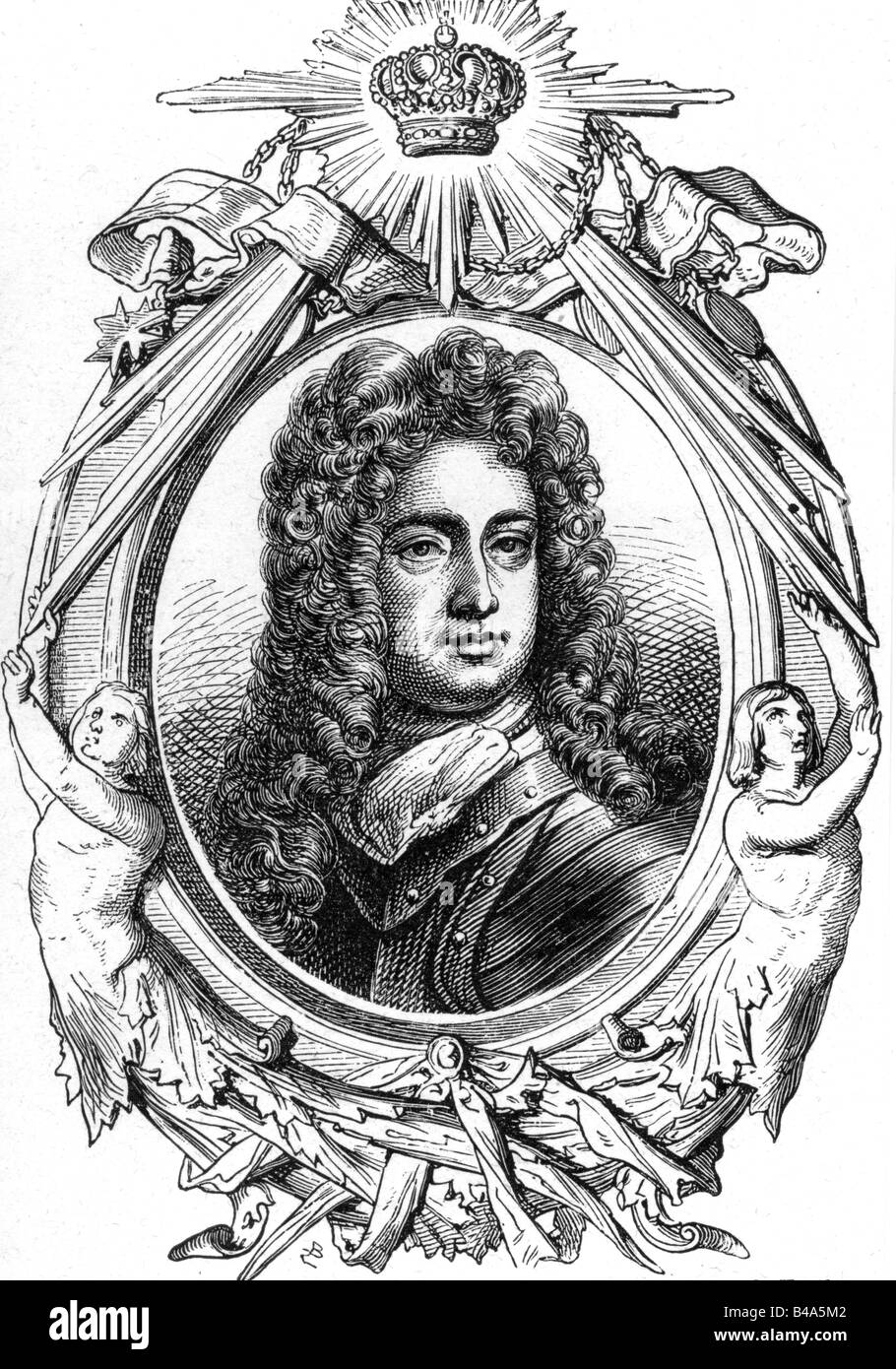 Keppel, Arnold van, 1st Conte di Albemarle, circa 1670 - 30.5.1718, politico e generale olandese, ritratto, incisione, 19th secolo, , Foto Stock