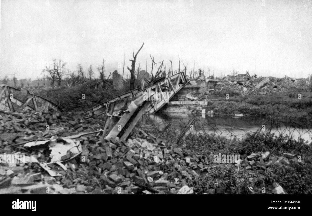 Eventi, Prima guerra mondiale / prima guerra mondiale, fronte occidentale, tedesco primavera offensiva 1918, tedesco emplement al fiume Lys, Foto Stock
