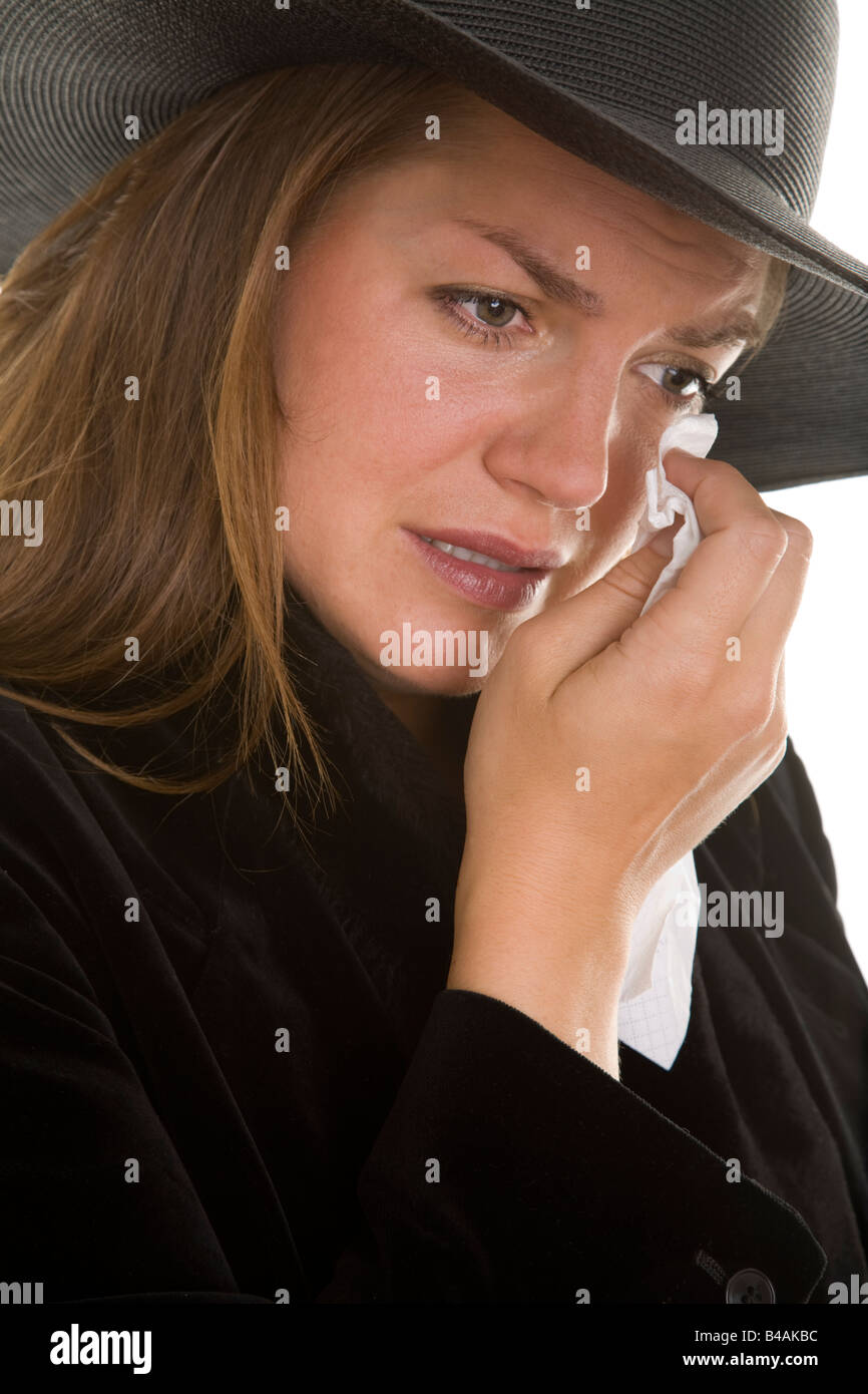 donna piangente Foto Stock