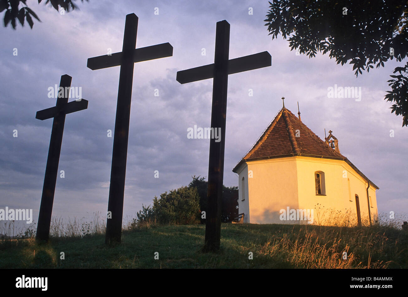 Cappella con i crocifissi in Germania baden wuertemberg Foto Stock