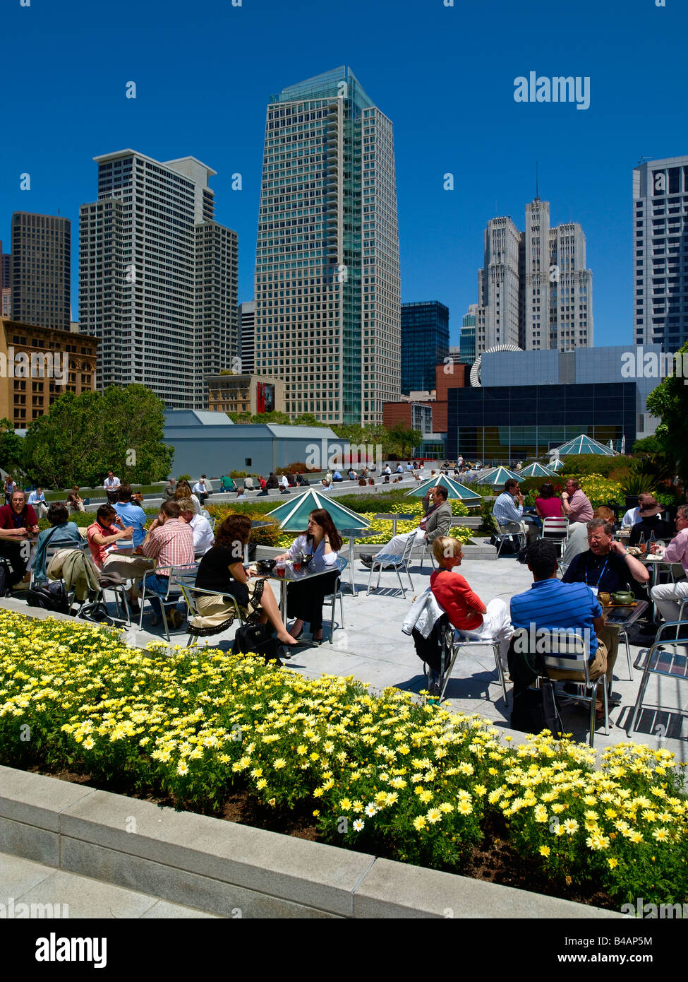 Il Moscone Convention Center Nord Yerba Buena Gardens Foto Stock