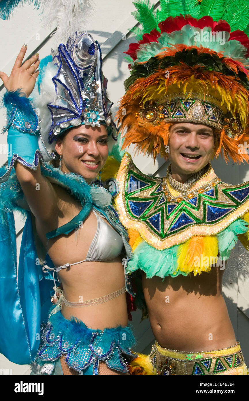 Paraiso Scuola di Samba al carnevale di Hackney, Londra Foto Stock
