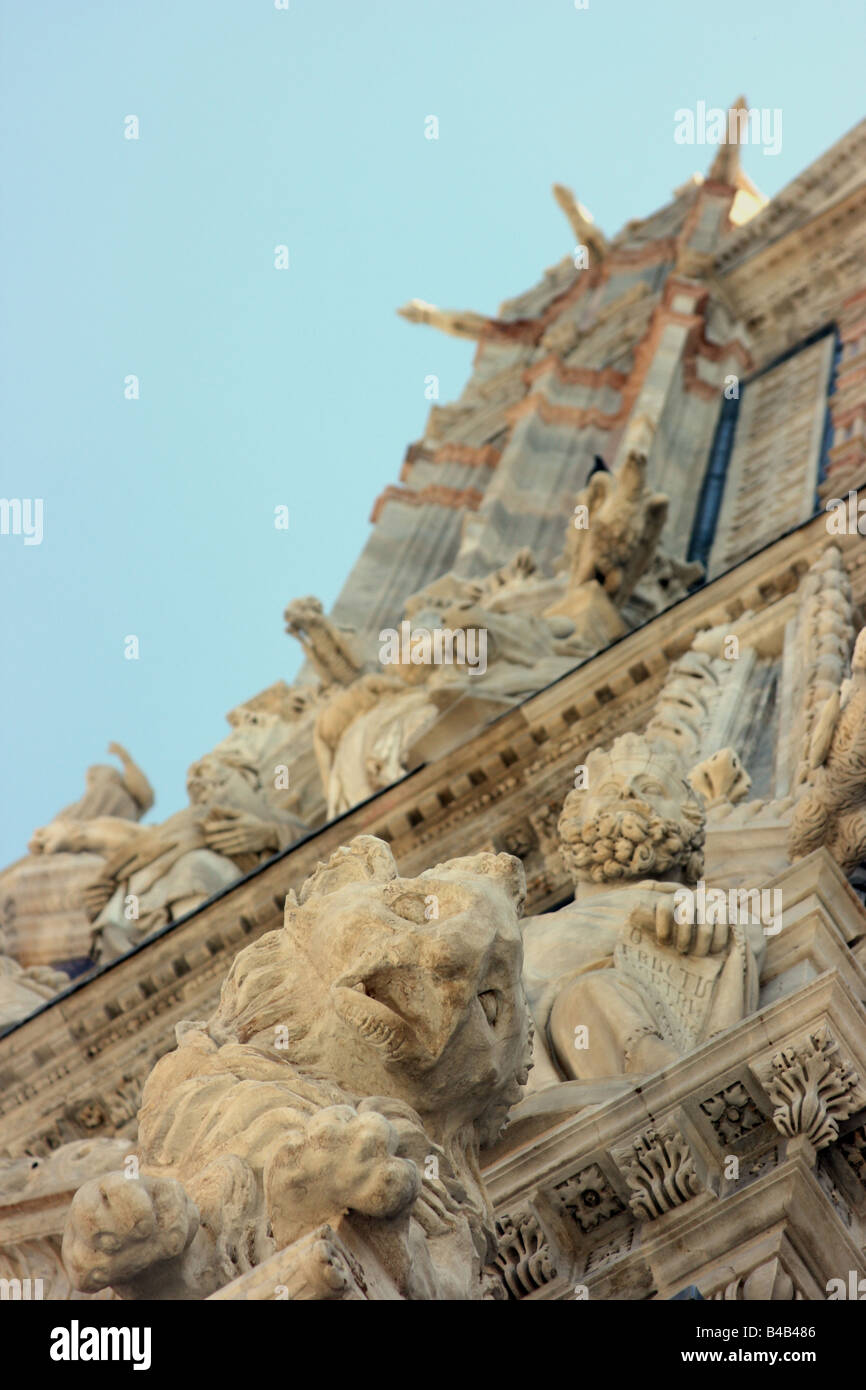 Cattedrale di Siena esterno, dettaglio, Toscana, Italia Foto Stock