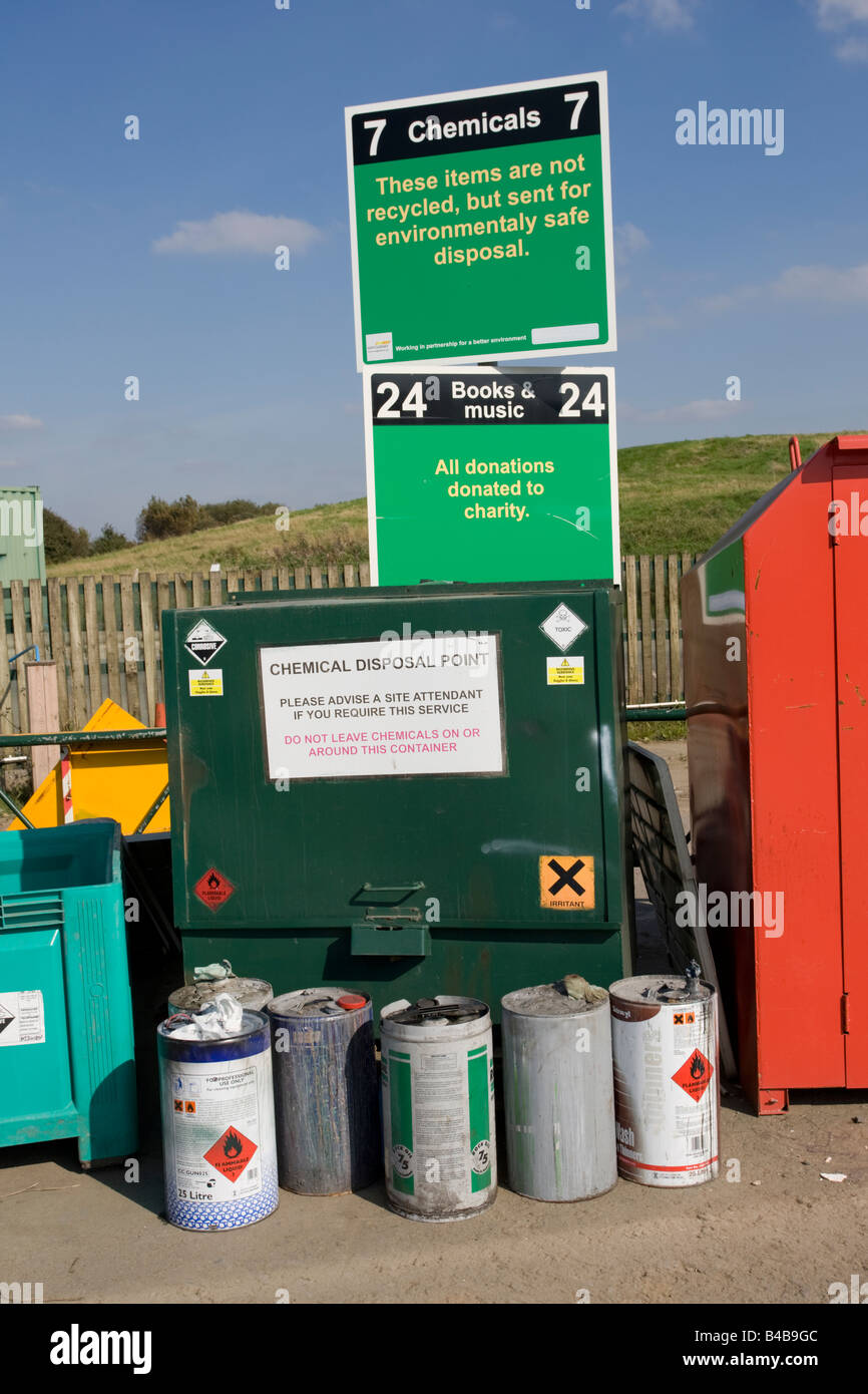 Riciclo chimico nazionale area discarica Wingmoor Farm Stoke Orchard CHELTENHAM REGNO UNITO Foto Stock