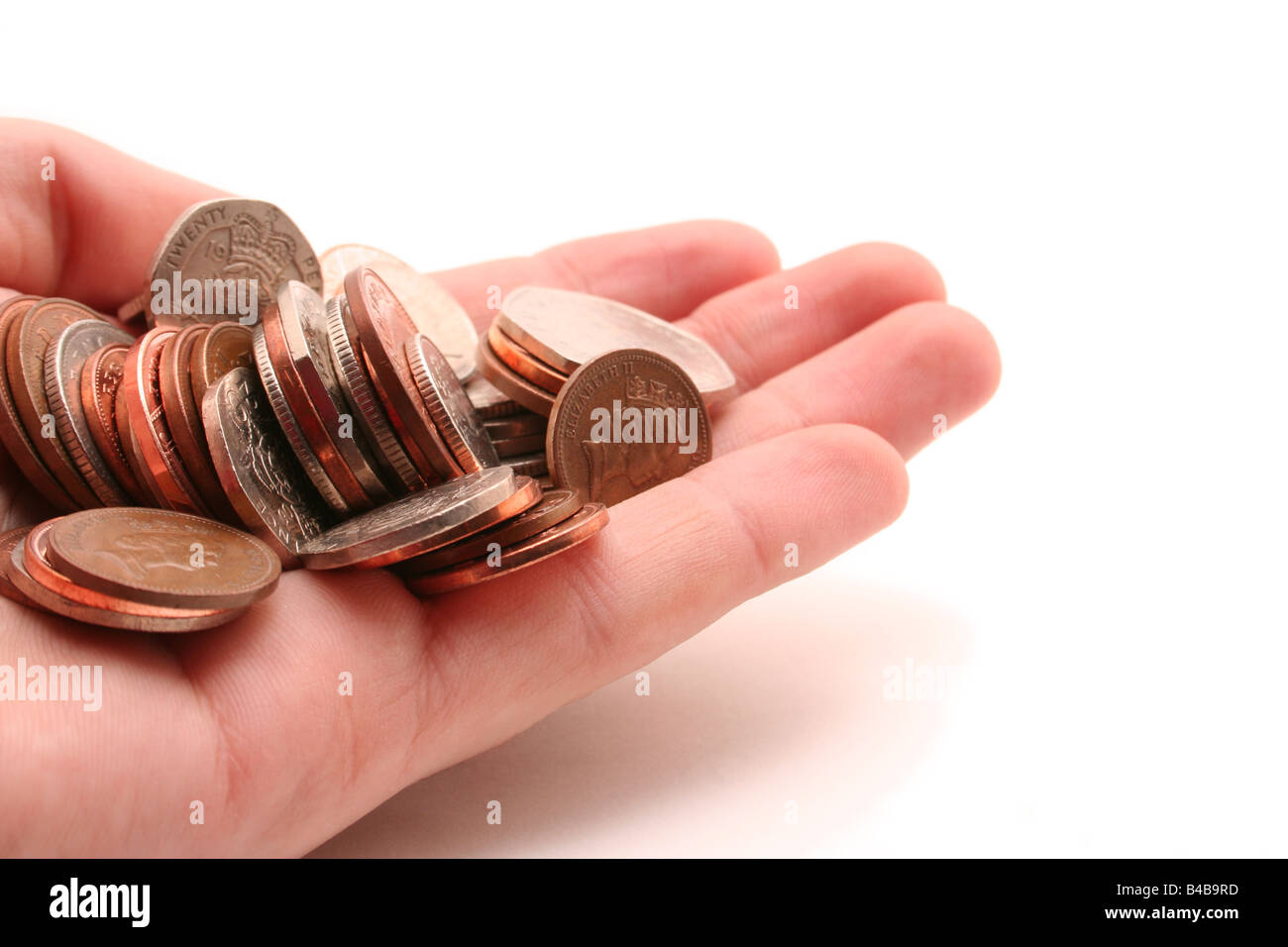 Mano che tiene il denaro Foto Stock