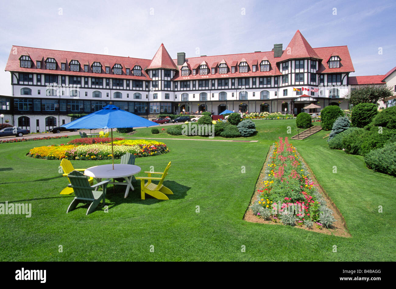 Una vista del famoso Algonquin Hotel in St Andrews, Grand Manan Island, New Brunswick. Foto Stock
