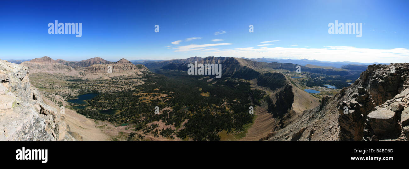 Panorama delle montagne Uinta preso dal Monte Agassiz Foto Stock