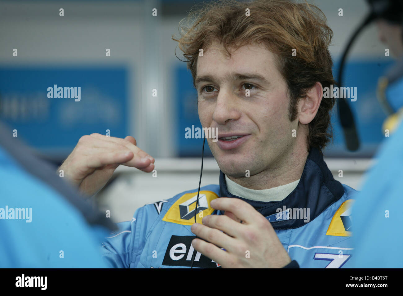 Lo sport del motore, Jarno Trulli, Formel 1, persone, Race Driver, Ritratto, parlando, fotografo: Daniel Reinhard Foto Stock