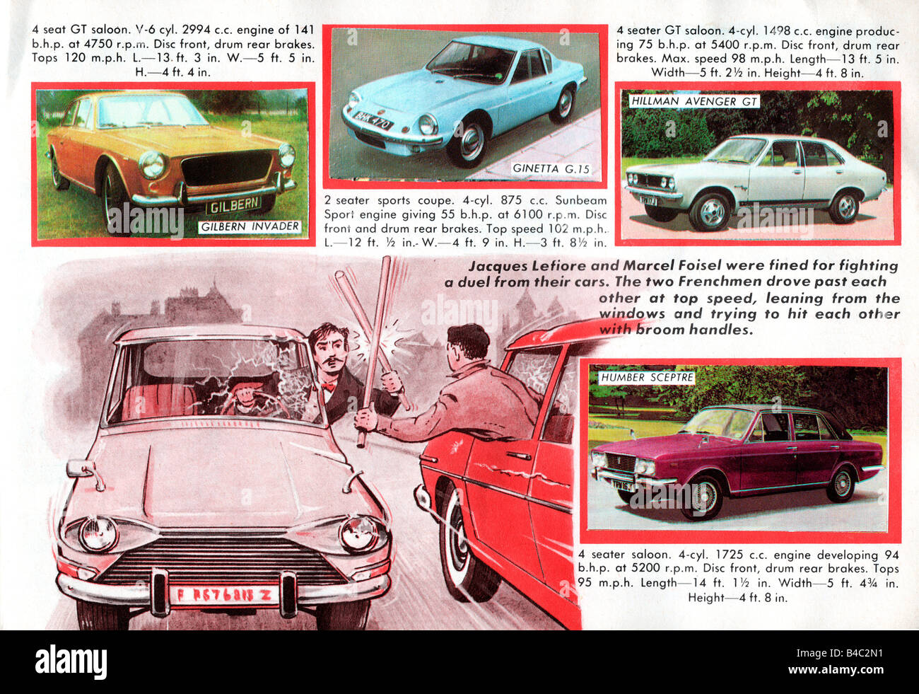 Star Cars sticker picture card album picture card album presentato come un dono con i bambini il fumetto di Victor nel 1971 Foto Stock