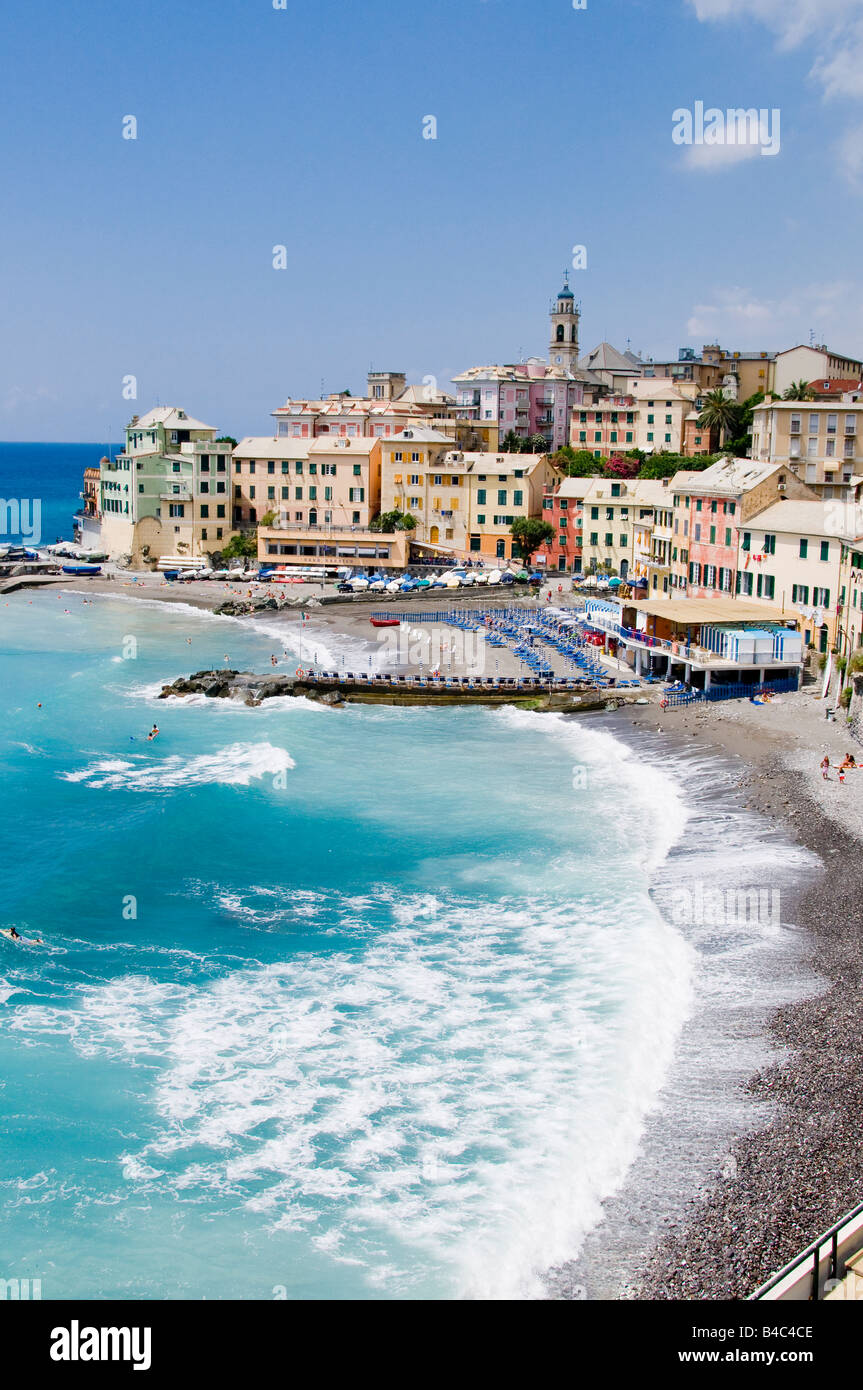 Panoramica Panoramica della città di Bogliasco Liguria Italia Foto Stock