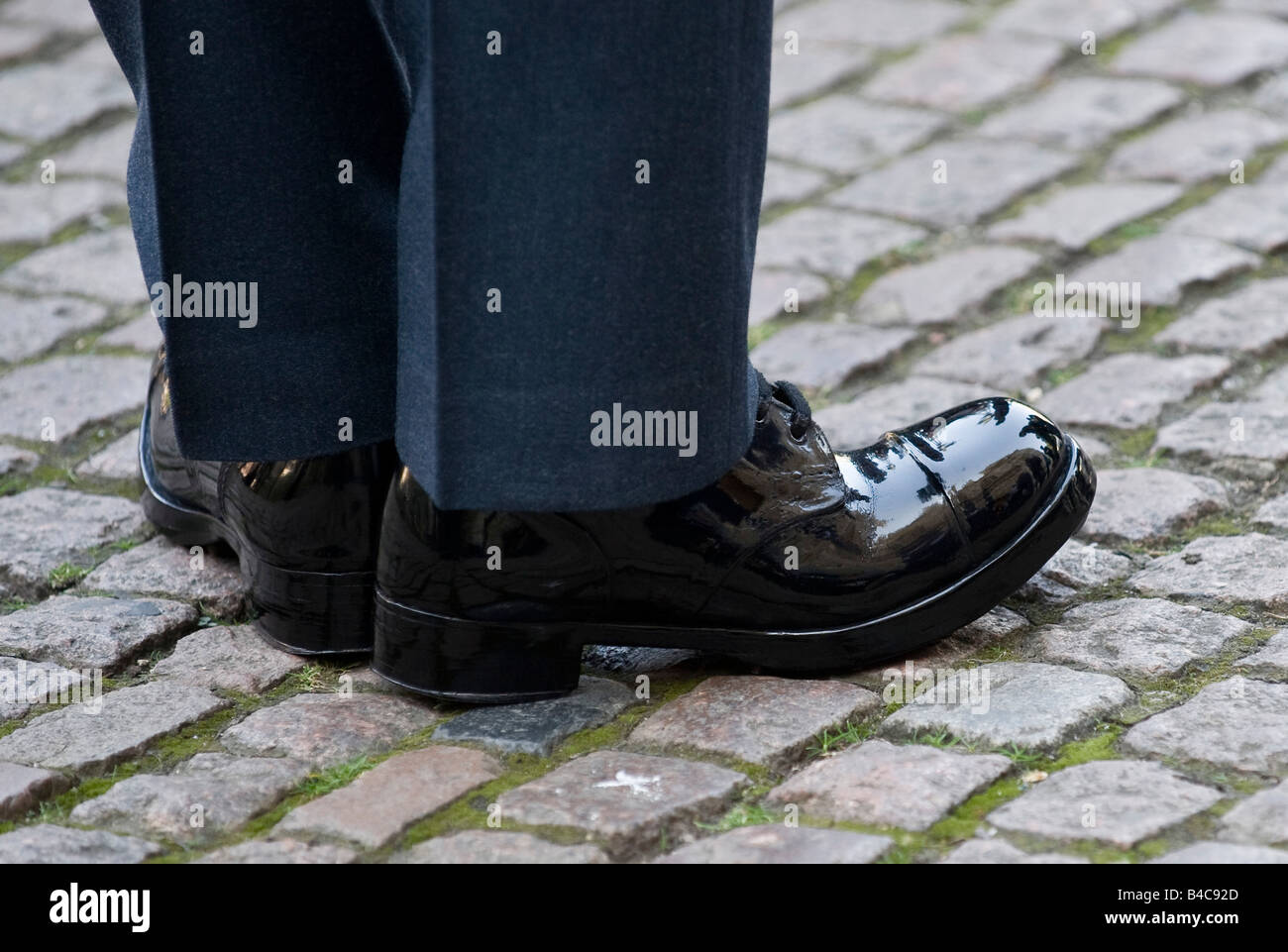 Militari di scarpe lucide, Londra Foto Stock