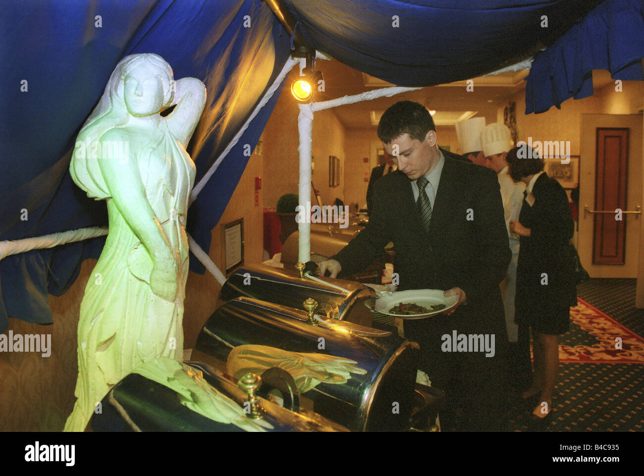 A Buffet in occasione di una conferenza sull'economia a Varsavia, Polonia Foto Stock