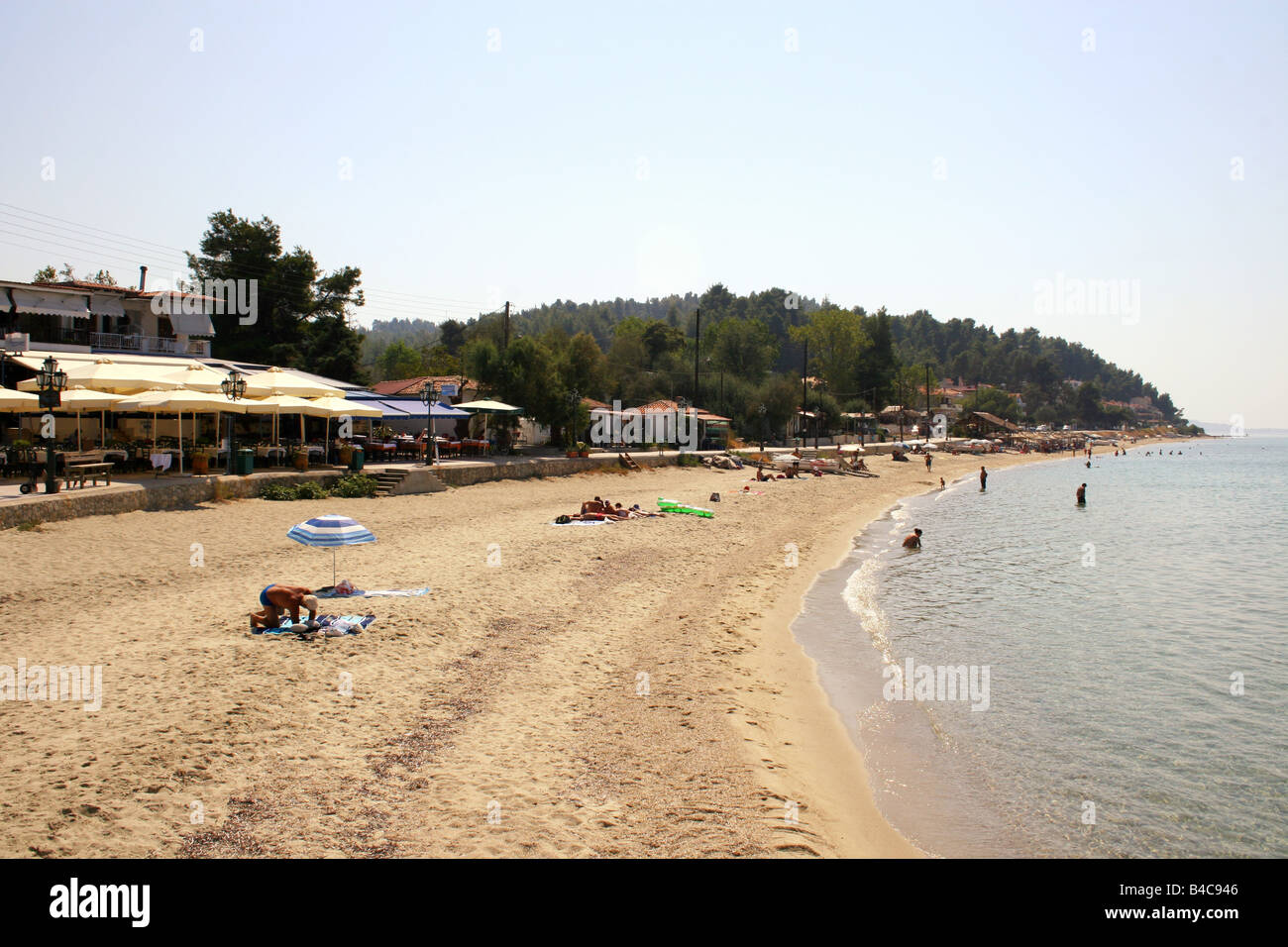 SIVIRI BEACH (sud). Penisola KASSANDRA. HALKIDIKI. La Grecia Foto Stock