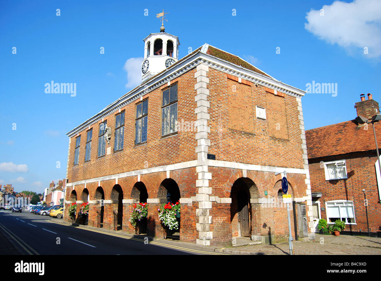 Xvii secolo sala mercato, High Street, Old Amersham, Buckinghamshire, Inghilterra, Regno Unito Foto Stock