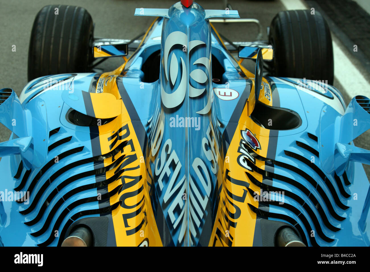 Lo sport del motore, Racing ca. s della Renault, Formel 1 2005, vista dettagliata, vista posteriore, in piedi, difesa, Malaysia, fotografo: Foto Stock