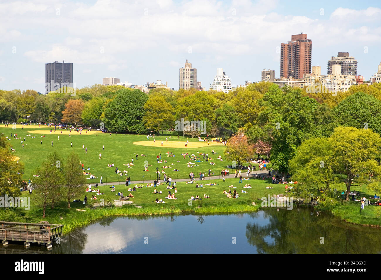 Il Central Park di New York City, NY, Manhattan, park, green , alberi, naturale, foglie, all'aperto, relax, tranquillità, urban, lago, superarsi Foto Stock