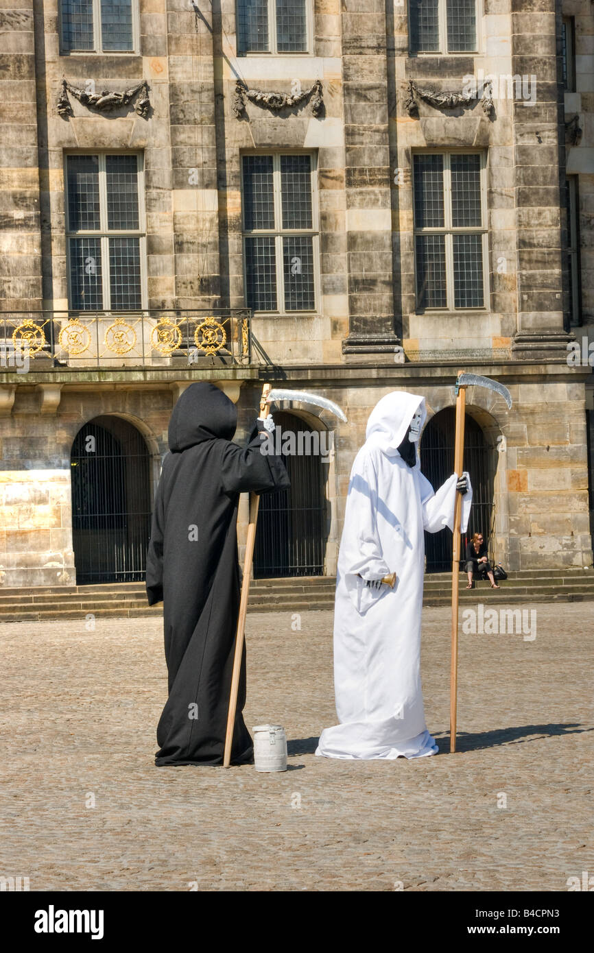 Maschera in piazza Dam Amsterdam Olanda Foto Stock