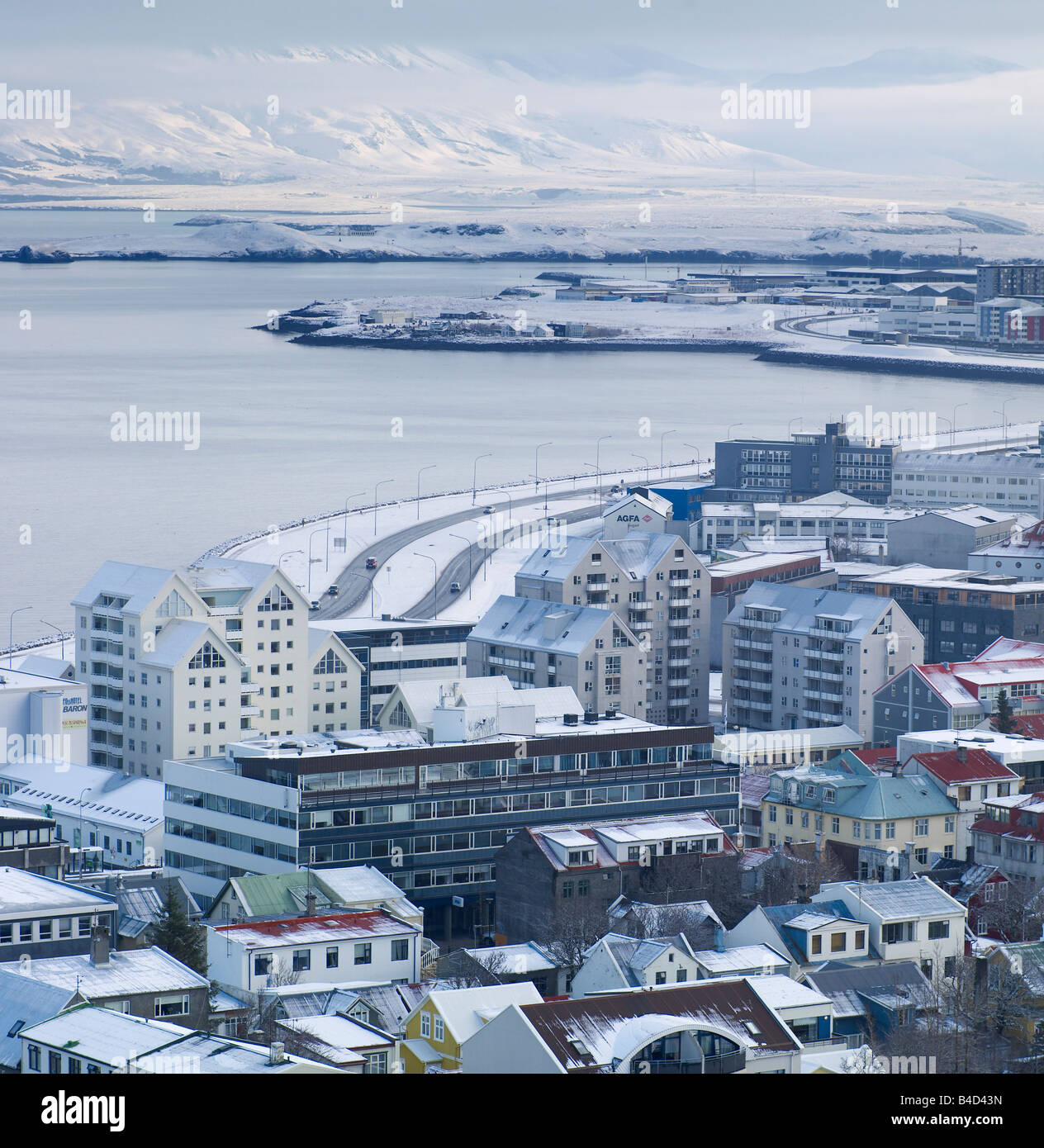 Inverno, Reykjavik Islanda Foto Stock