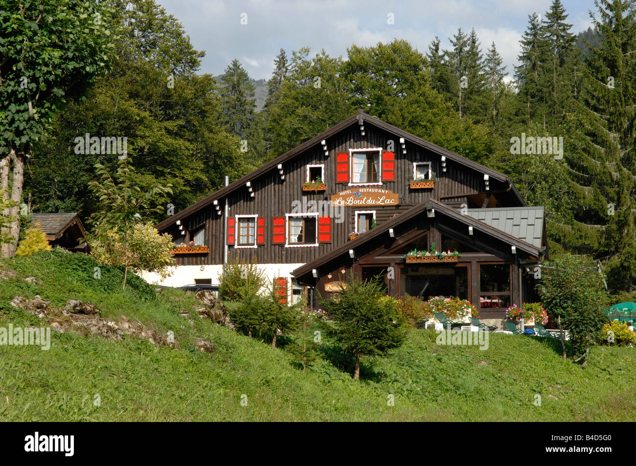 Alpine Ski Chalet Foto Stock