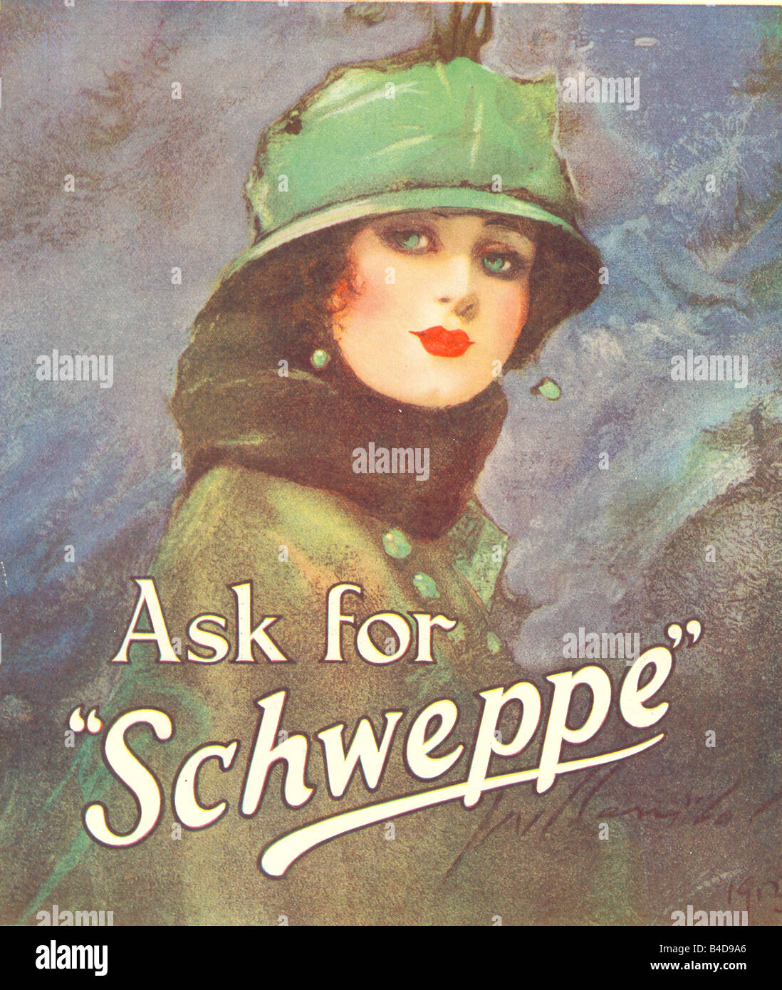 Annuncio per 'Schweppe' mediante l Barribal 1913 Foto Stock