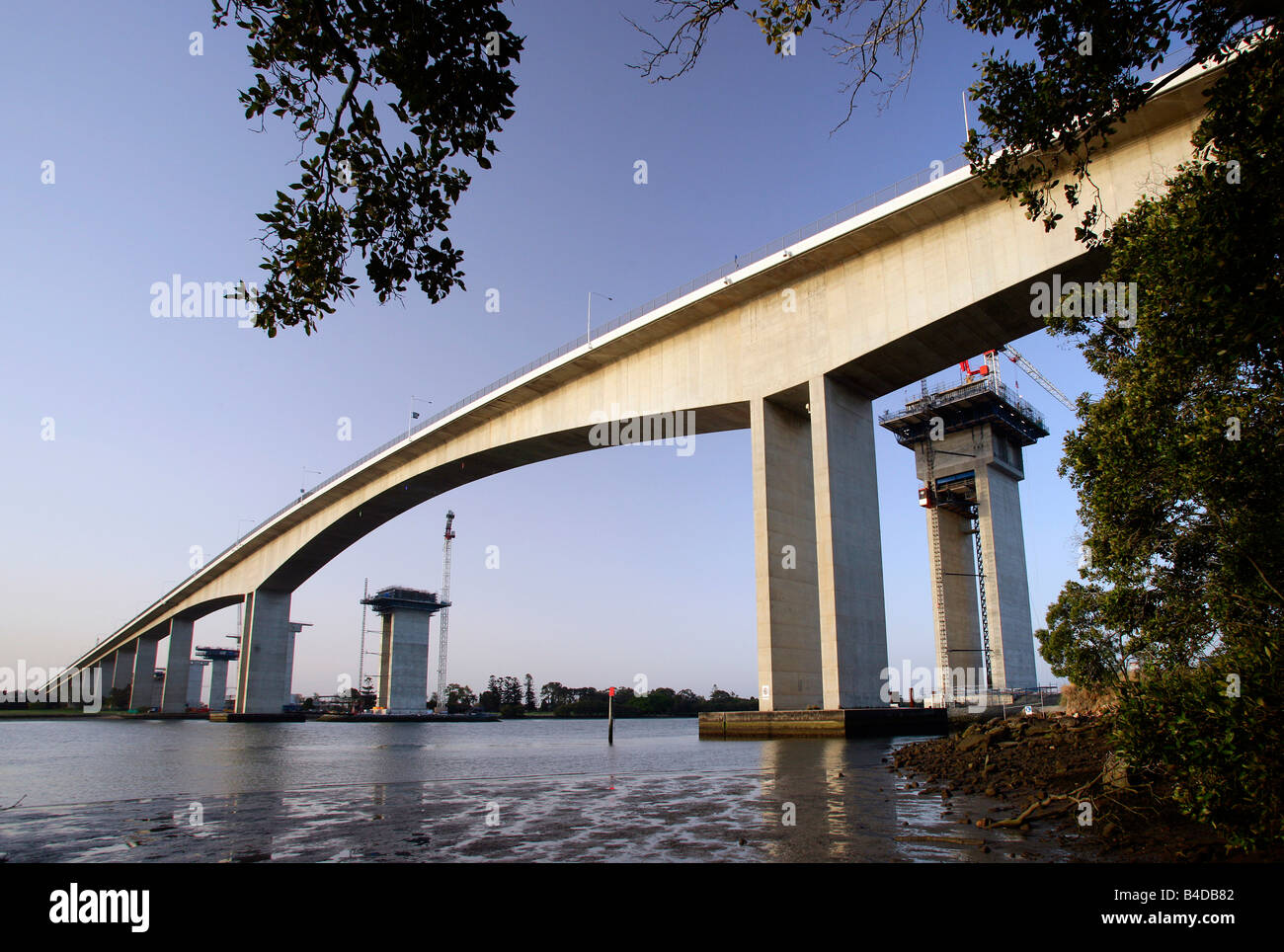 Australia, Brisbane, Gateway per un progetto di aggiornamento, la costruzione del secondo ponte Gateway attraversare il fiume Brisbane Foto Stock