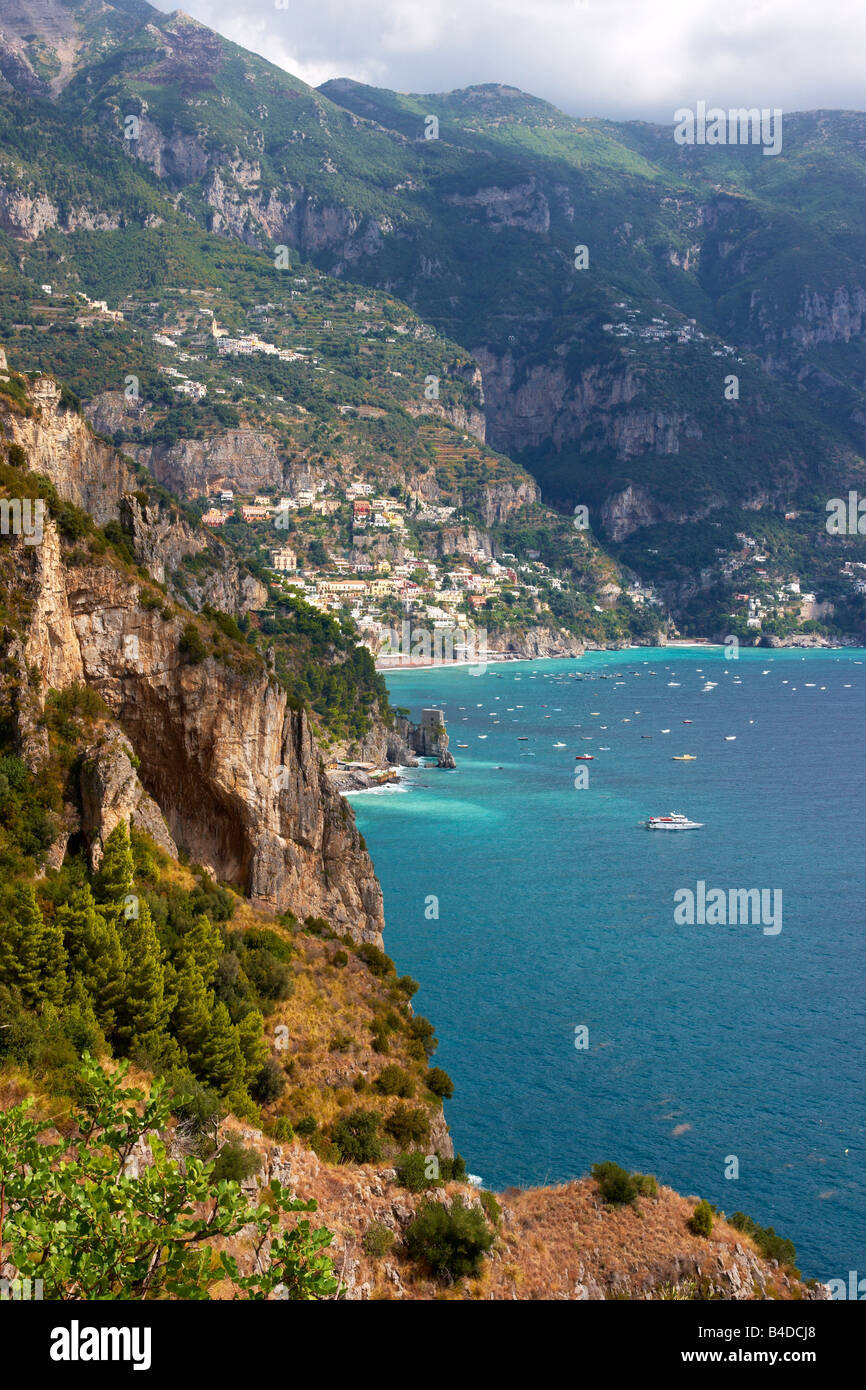 La Costiera Amalfitana vicino a Positano, Italia EU Foto Stock