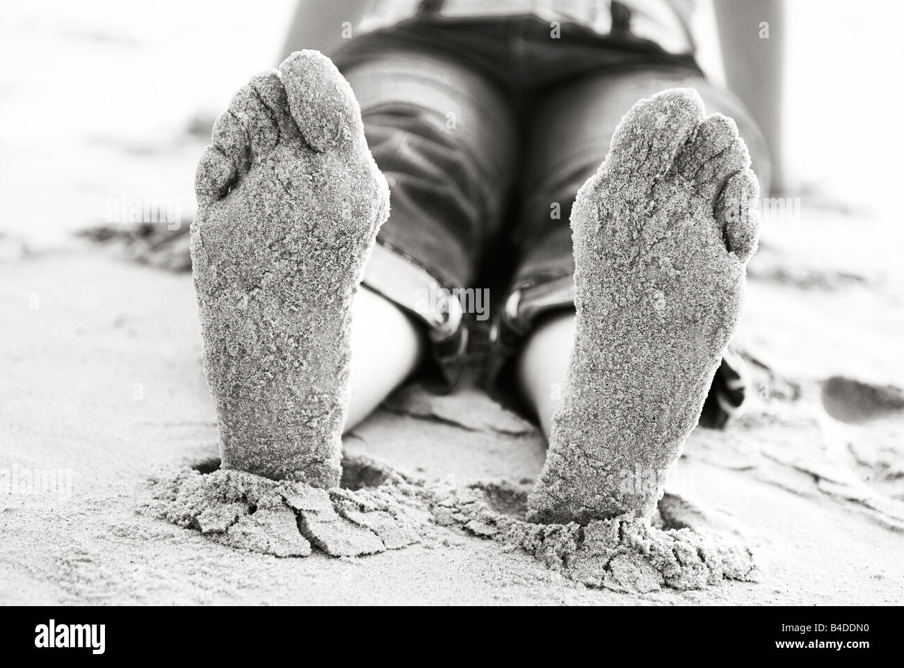 piedi dalla sabbia Foto Stock