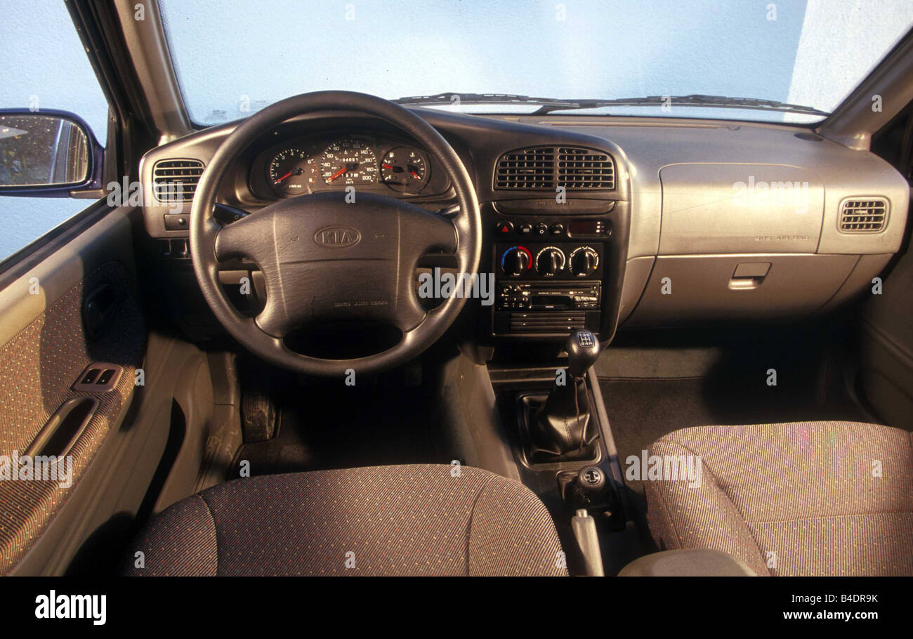 Auto Kia Sportage, cross country il veicolo e il modello anno 2000-, blu, vista interna, vista interna, pozzetto, tecnica/accessorio, ac Foto Stock