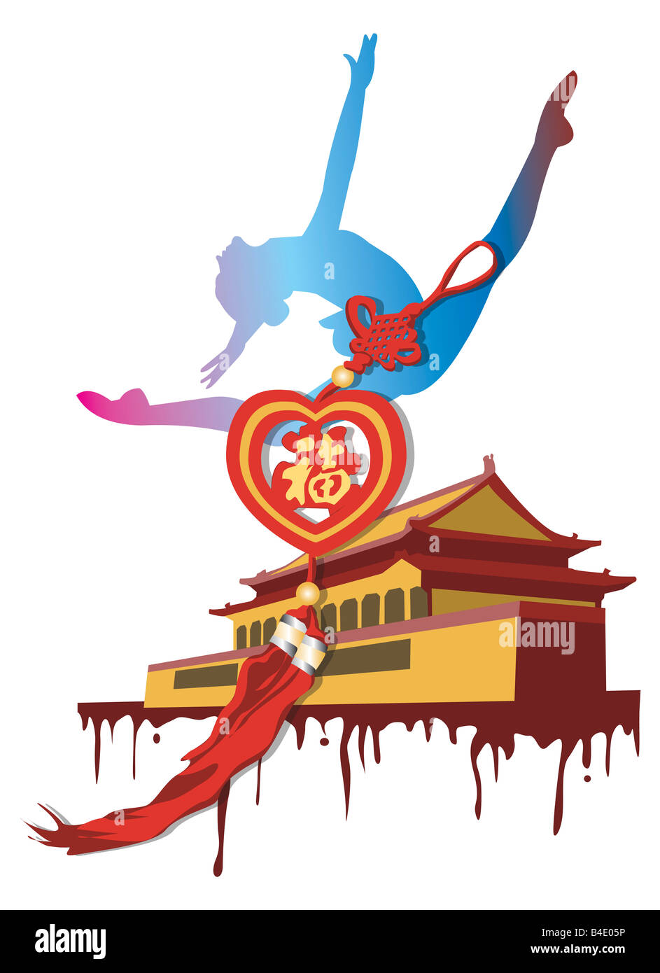 La ginnastica ritmica,Illustrazione composito Foto Stock