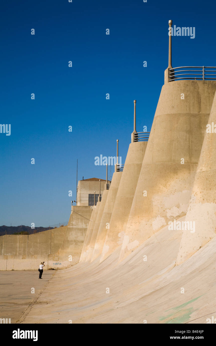 Sepulveda Dam fiume di Los Angeles San Fernando Valley Los Angeles County in California negli Stati Uniti d'America Foto Stock