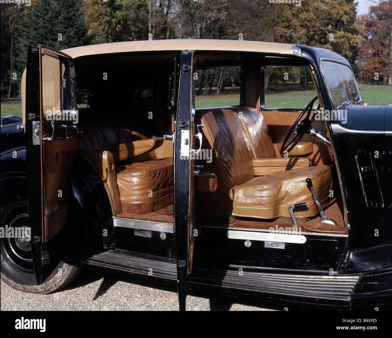 Auto, Rolls Royce Phantom III, anno modello 1936-1939, nero, berlina, auto d'epoca, trenta anni trenta, interno, sedili, technics, techn Foto Stock