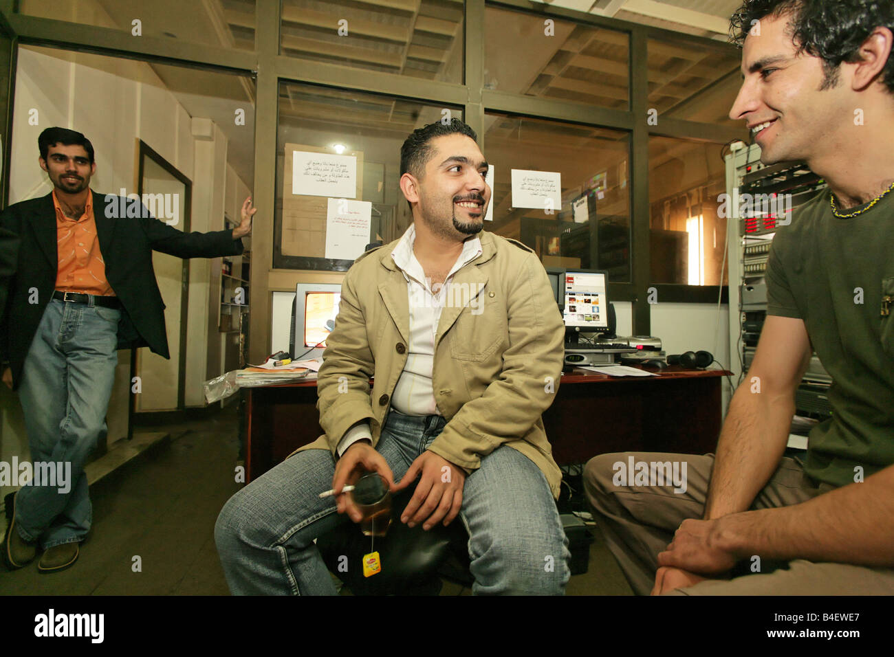 Un indipendente irachena stazione televisiva del Cairo in Egitto. Foto Stock
