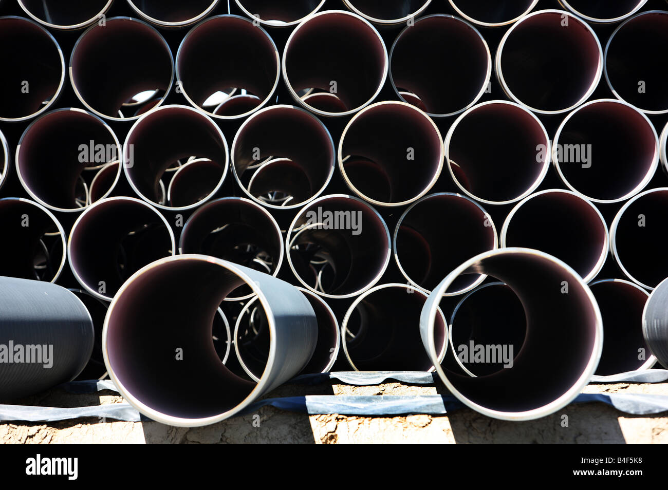 DEU Germania area di stoccaggio per il tubo del Gasdotto nordeuropeo a est isola tedesca Ruegen Foto Stock