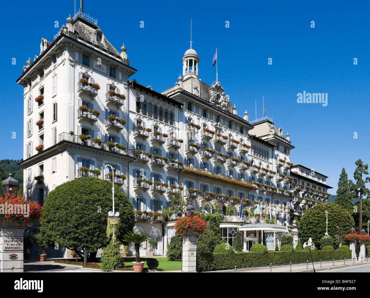 Il Grand Hotel Des Iles Borromees (una impostazione per Hemingway Addio alle Armi), Stresa, Lago Maggiore, Italia Foto Stock